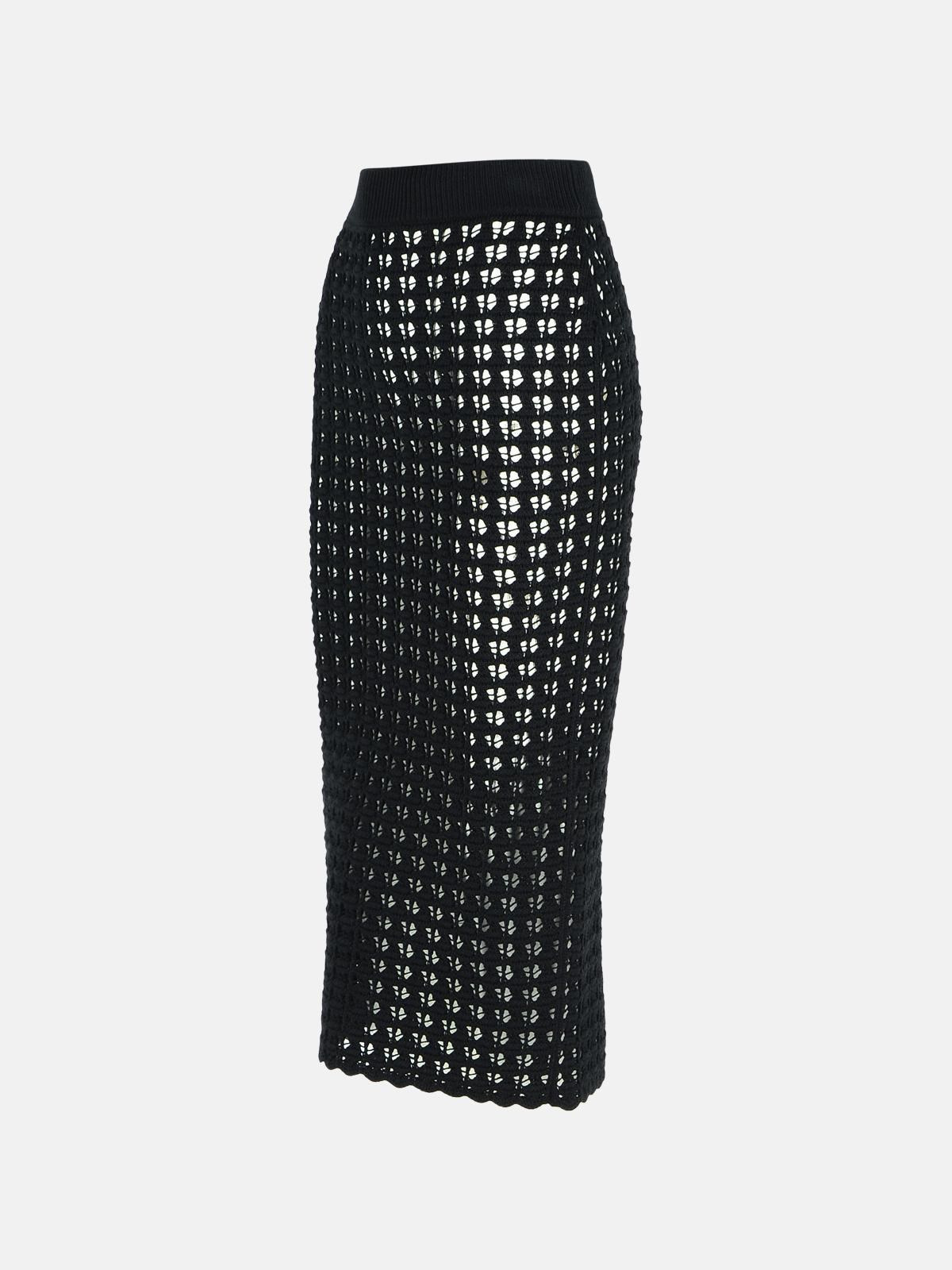 BLACK VIRGIN WOOL SKIRT - 2