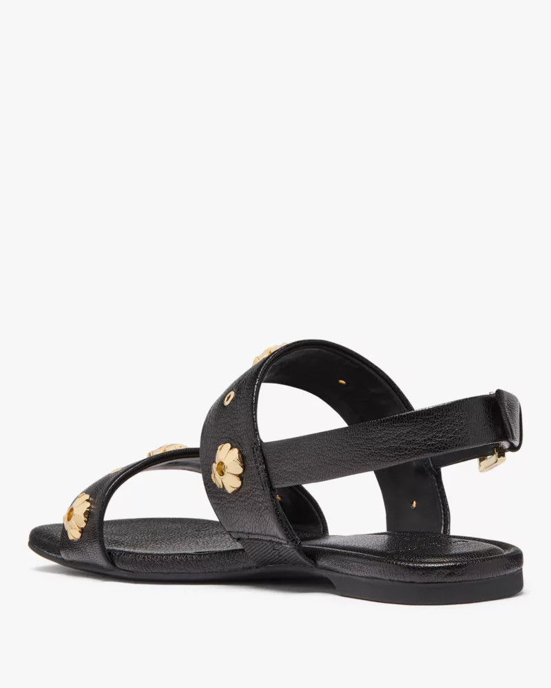 Spade Flower Stud Flat Sandals 4
