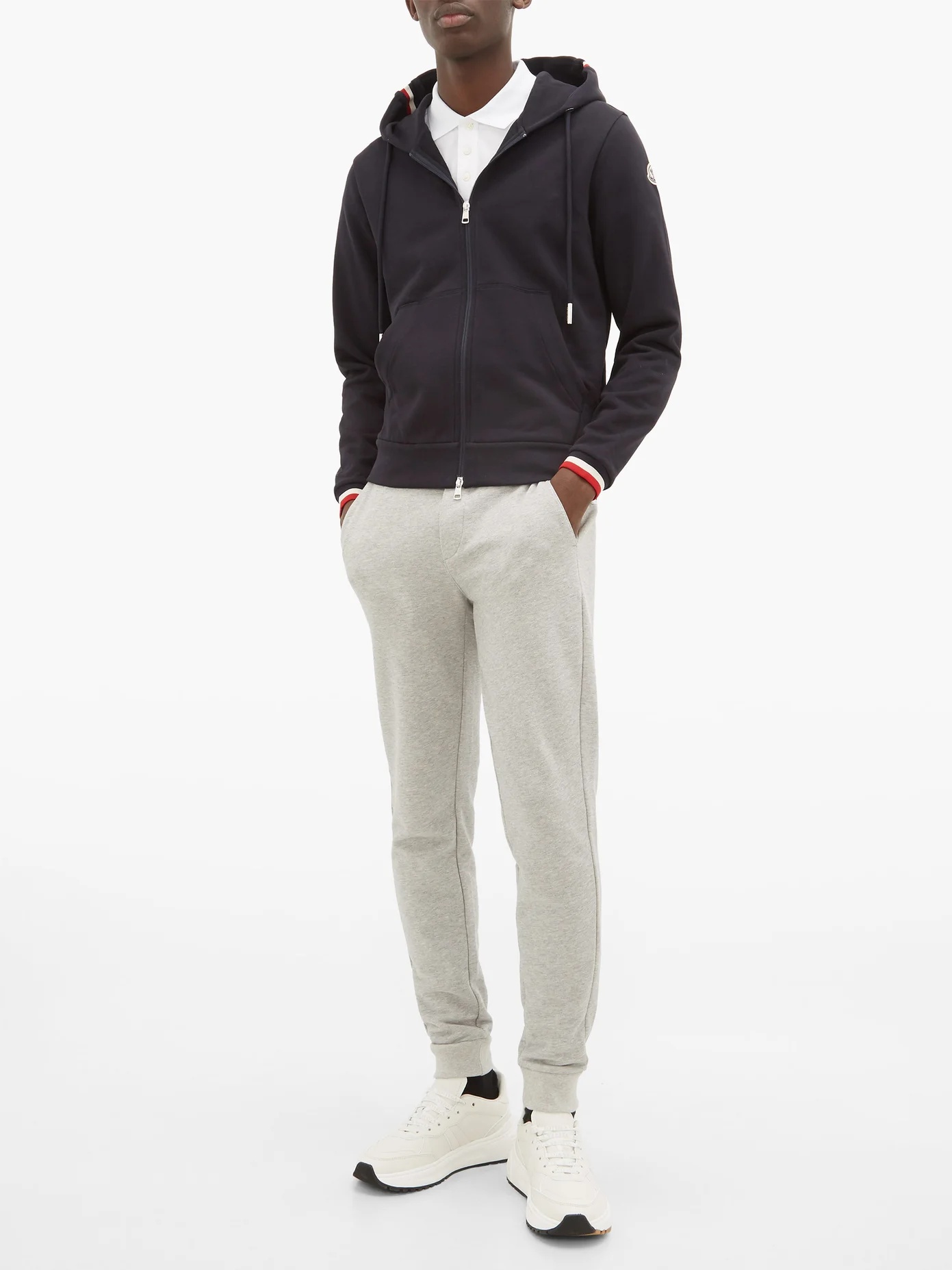 Tricolour-waistband cotton track pants - 2