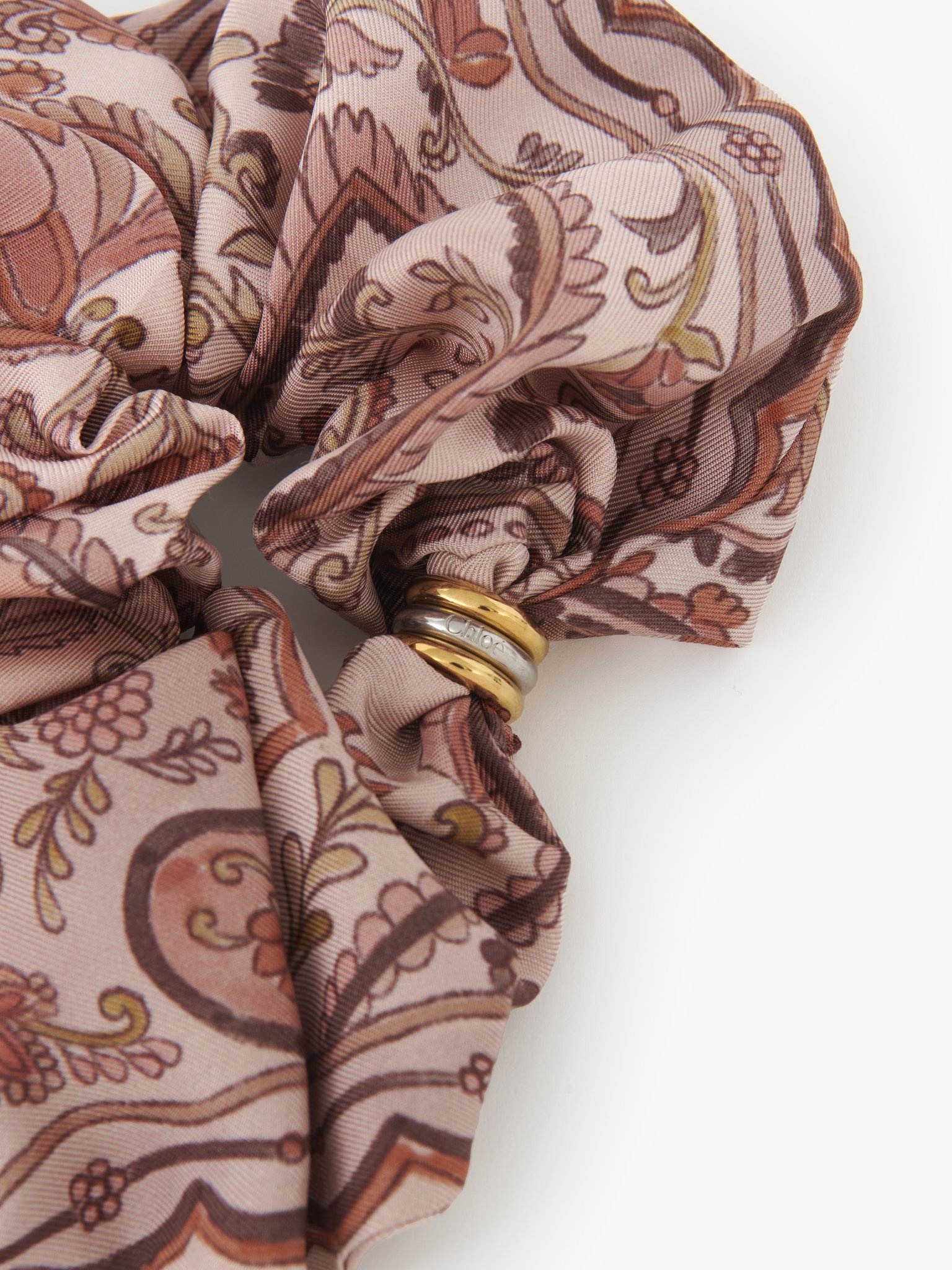 THE CHLOÉ PAISLEY HAIR SCRUNCHIE IN SILK TWILL - 3