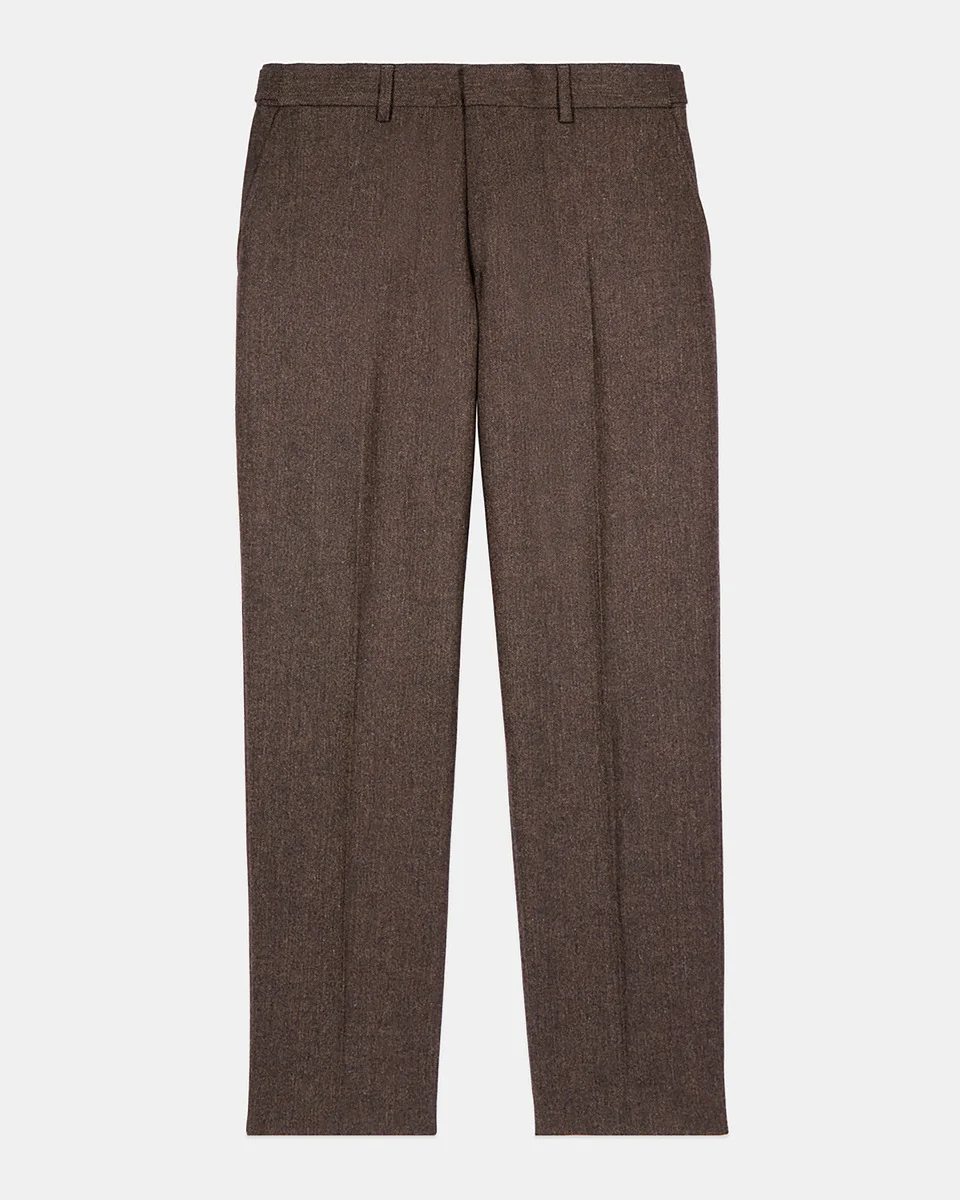 BROWN WOOL-BLEND SUIT TROUSERS - 1
