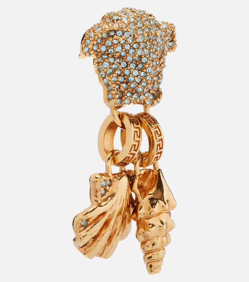 VERSACE Medusa crystal-embellished drop earrings outlook