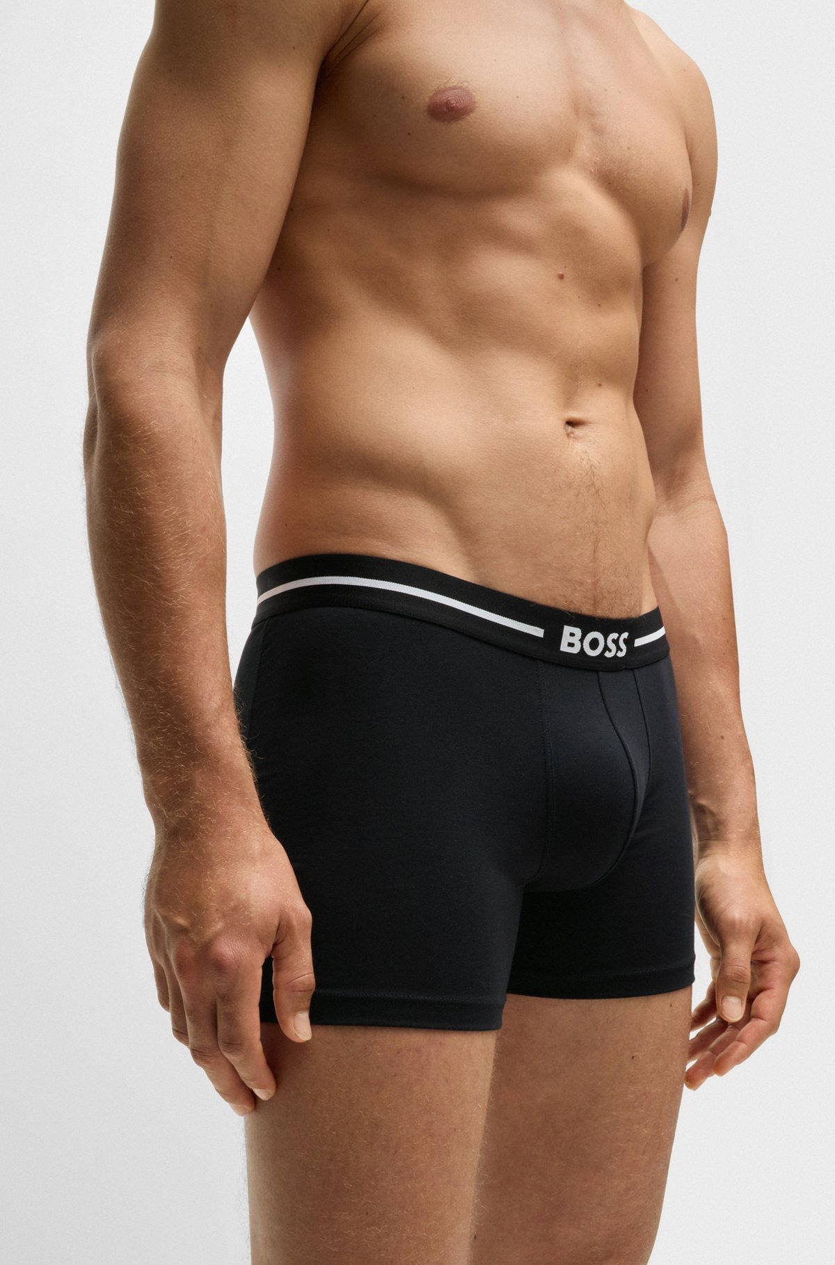 THREE-PACK OF STRETCH-COTTON BOXER BRIEFS WITH LOGOS - 4