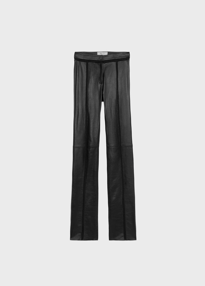 LEATHER PANTS WITH À-JOUR DETAILING 1