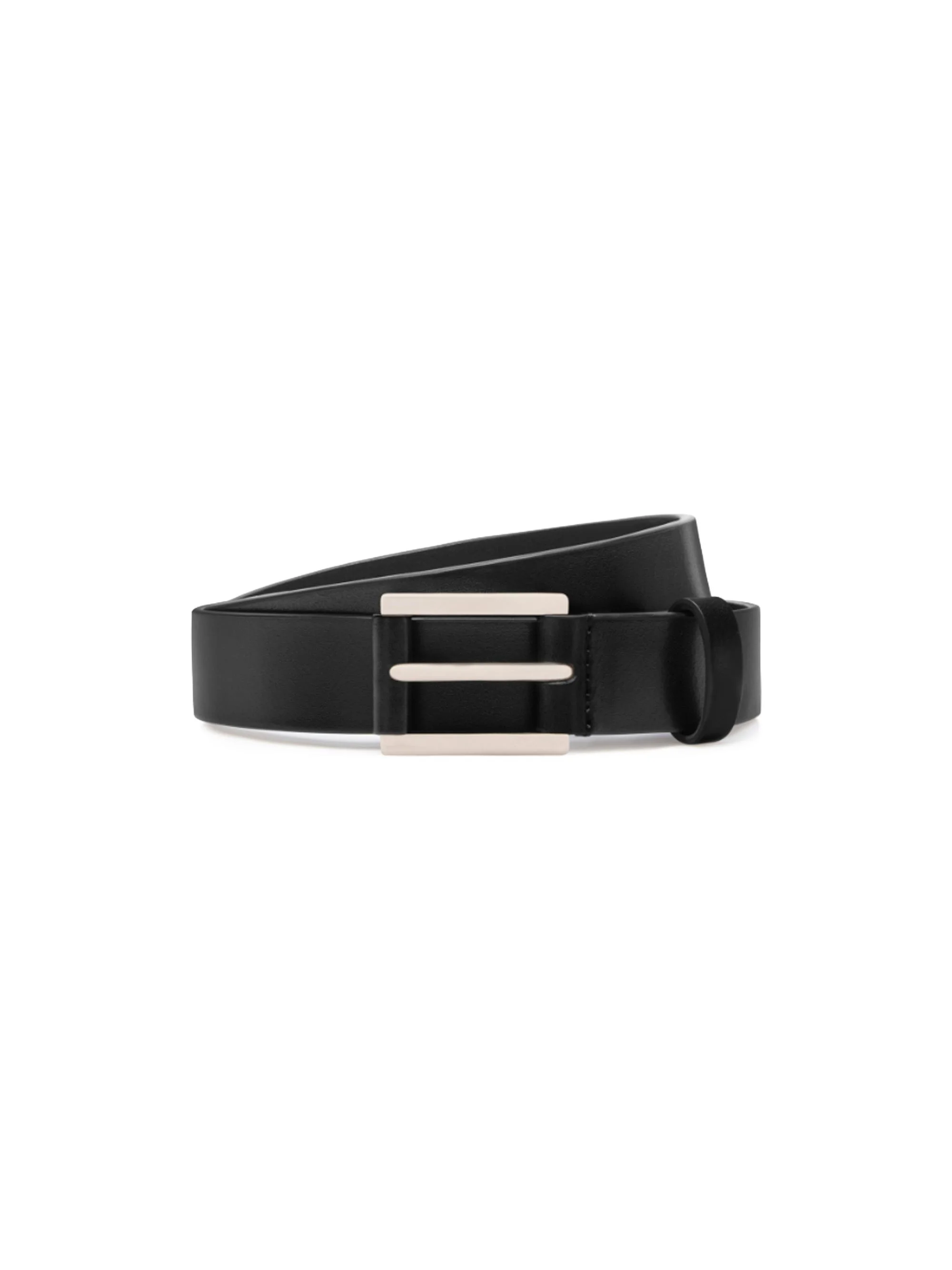 Men's Vacchetta Leather Buckle Belt - Black - 1