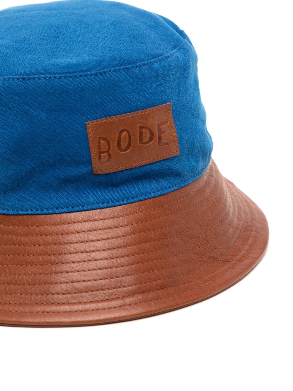 logo-patch leather bucket hat - 2