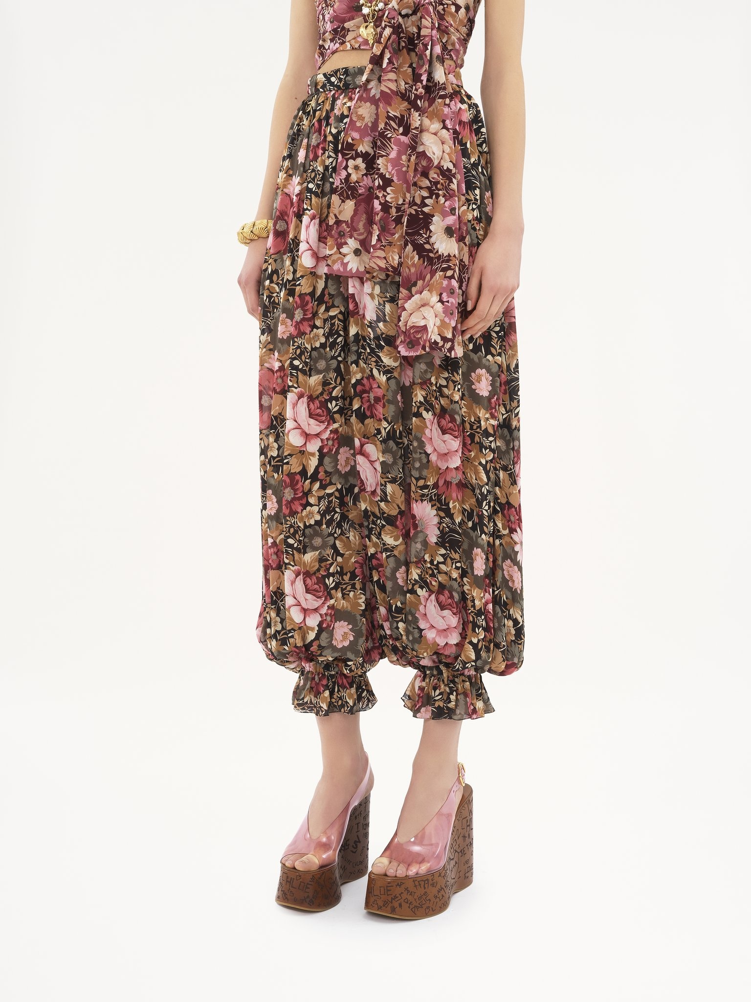 FLUID PLEATED PANTS IN SILK CHARMEUSE - 4