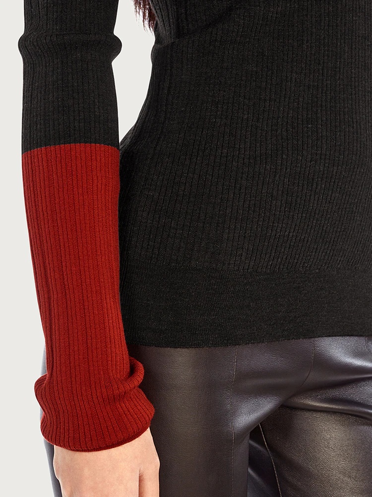 COLOR BLOCK KNITTED POLO - 5