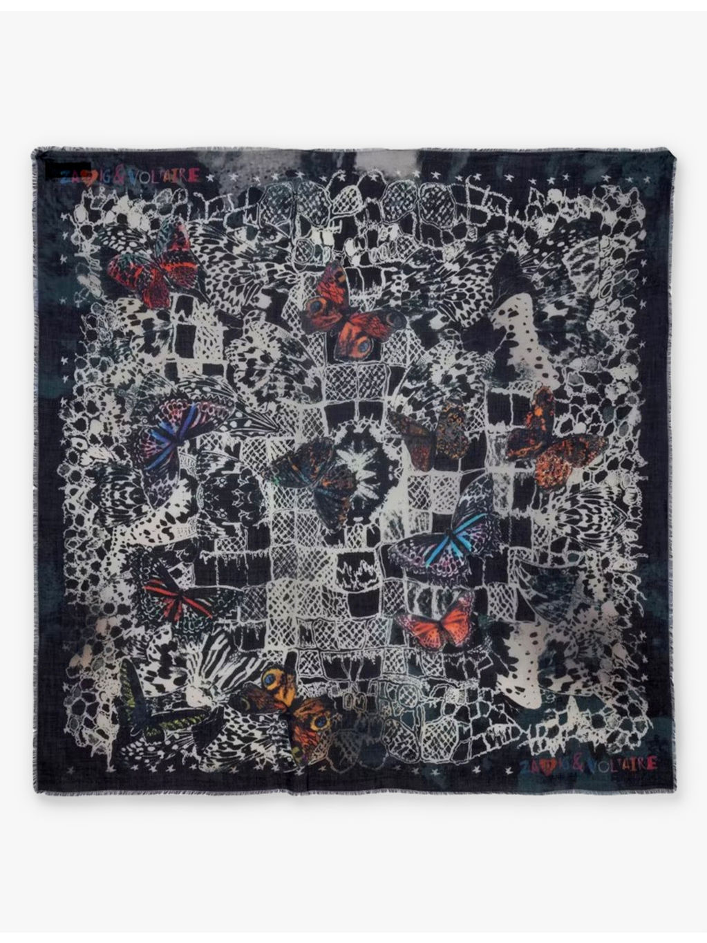Kerry butterfly-print modal scarf - 1