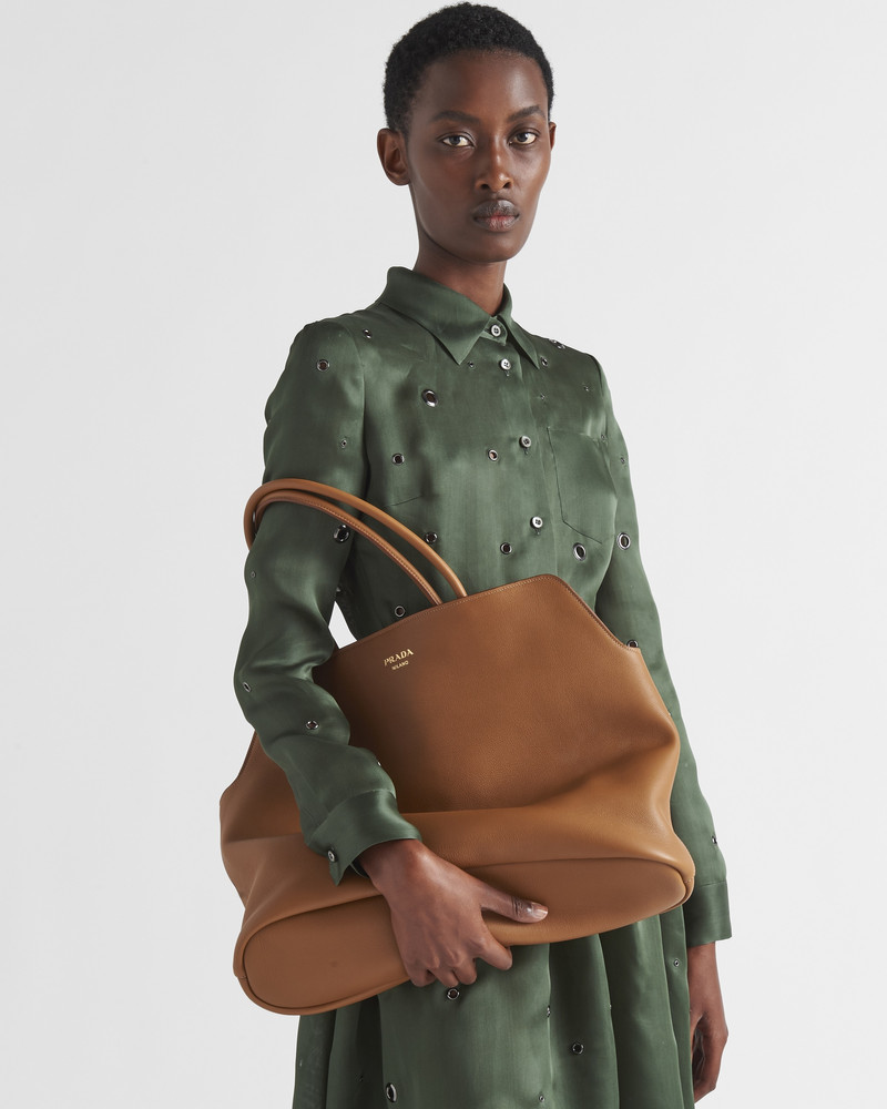 Prada Large leather tote bag outlook