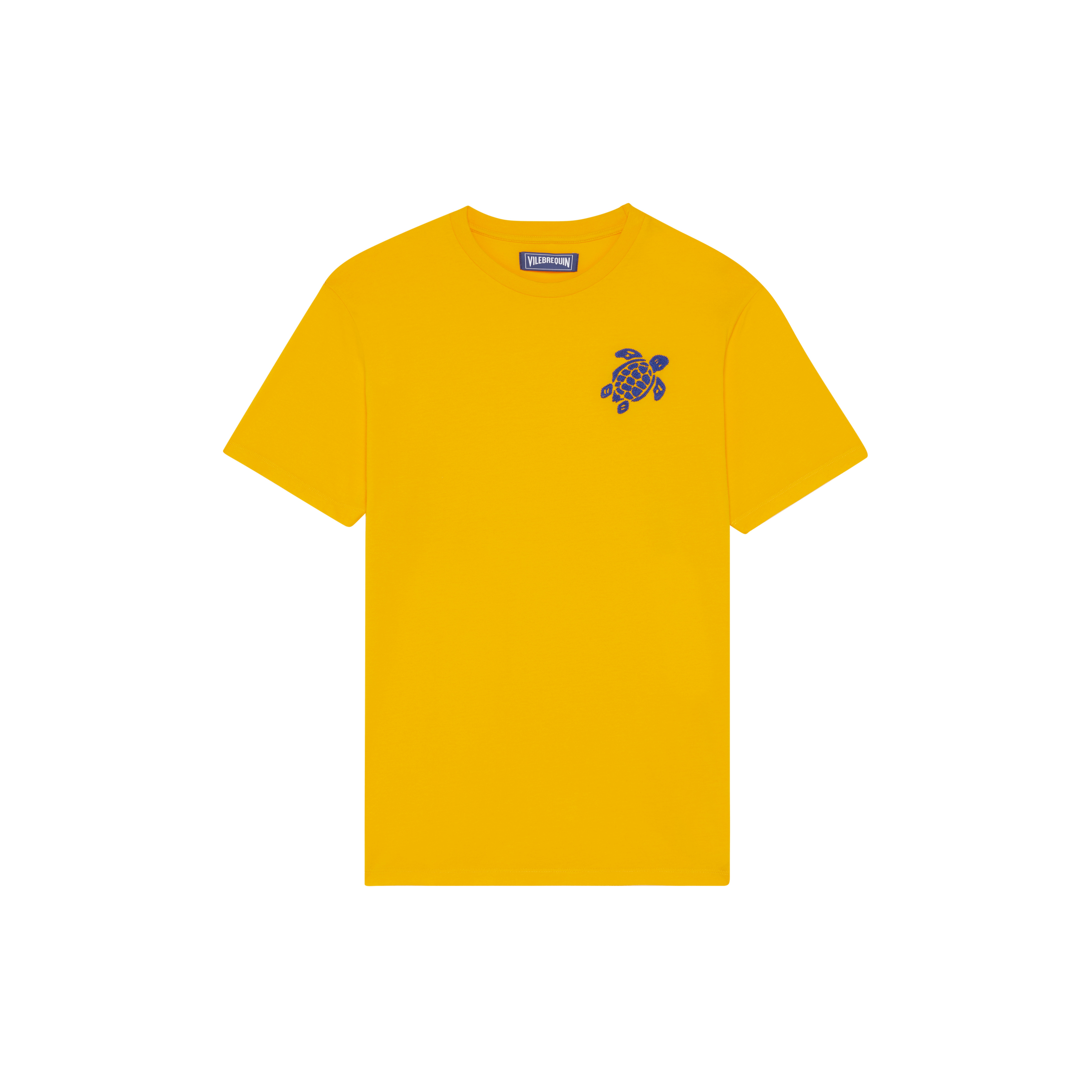 Men Organic Cotton T-shirt Embroidered Turtle - 1