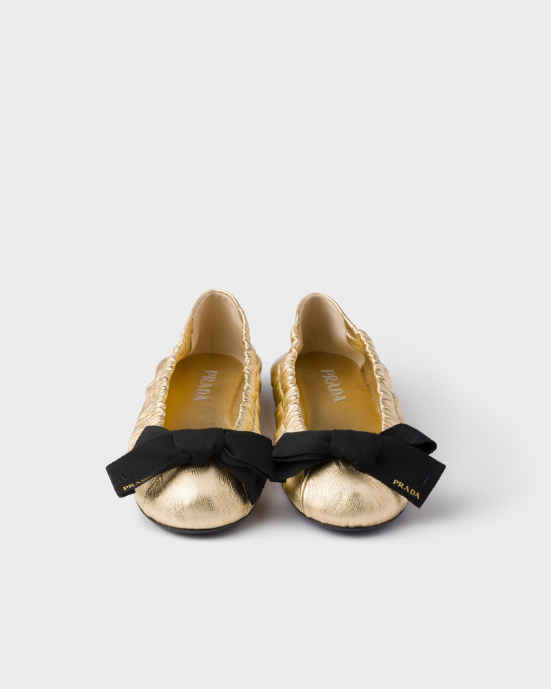 Mordoré nappa leather ballerinas with bow 7