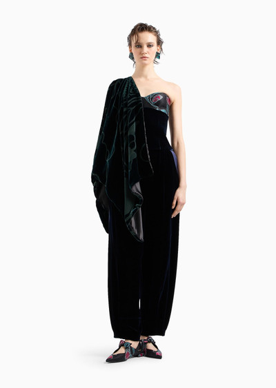 GIORGIO ARMANI Straight-cut velvet trousers outlook