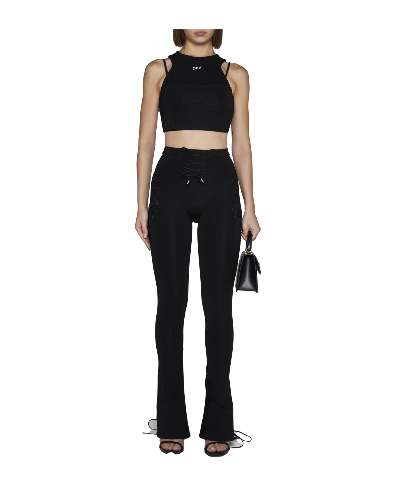 Lace-up Split Leggings - 2
