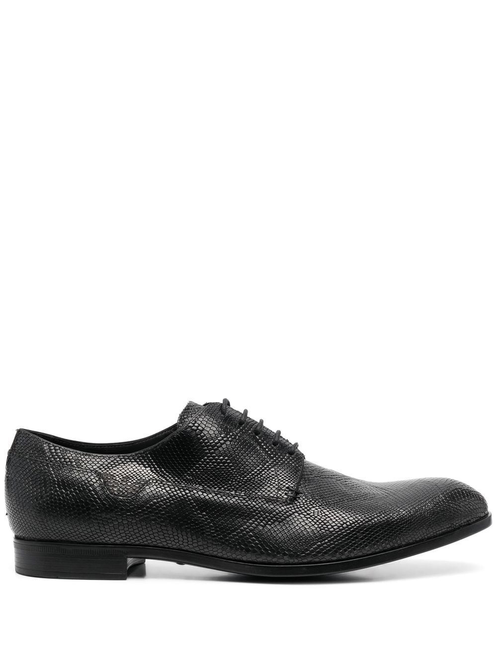 snakeskin-effect leather lace-up shoes - 1