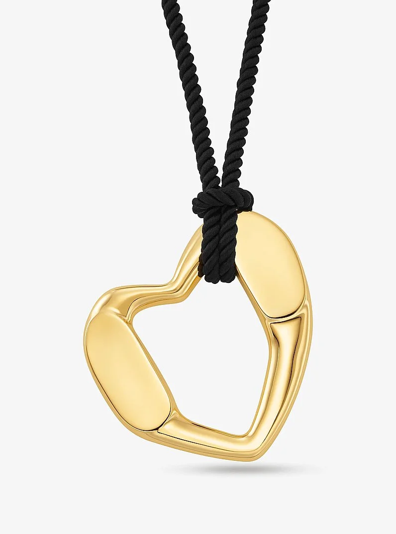 Precious Metal-Plated Brass Heart Necklace - 1