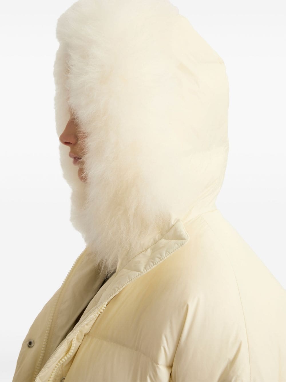 lambswool-trimmed hooded jacket - 5