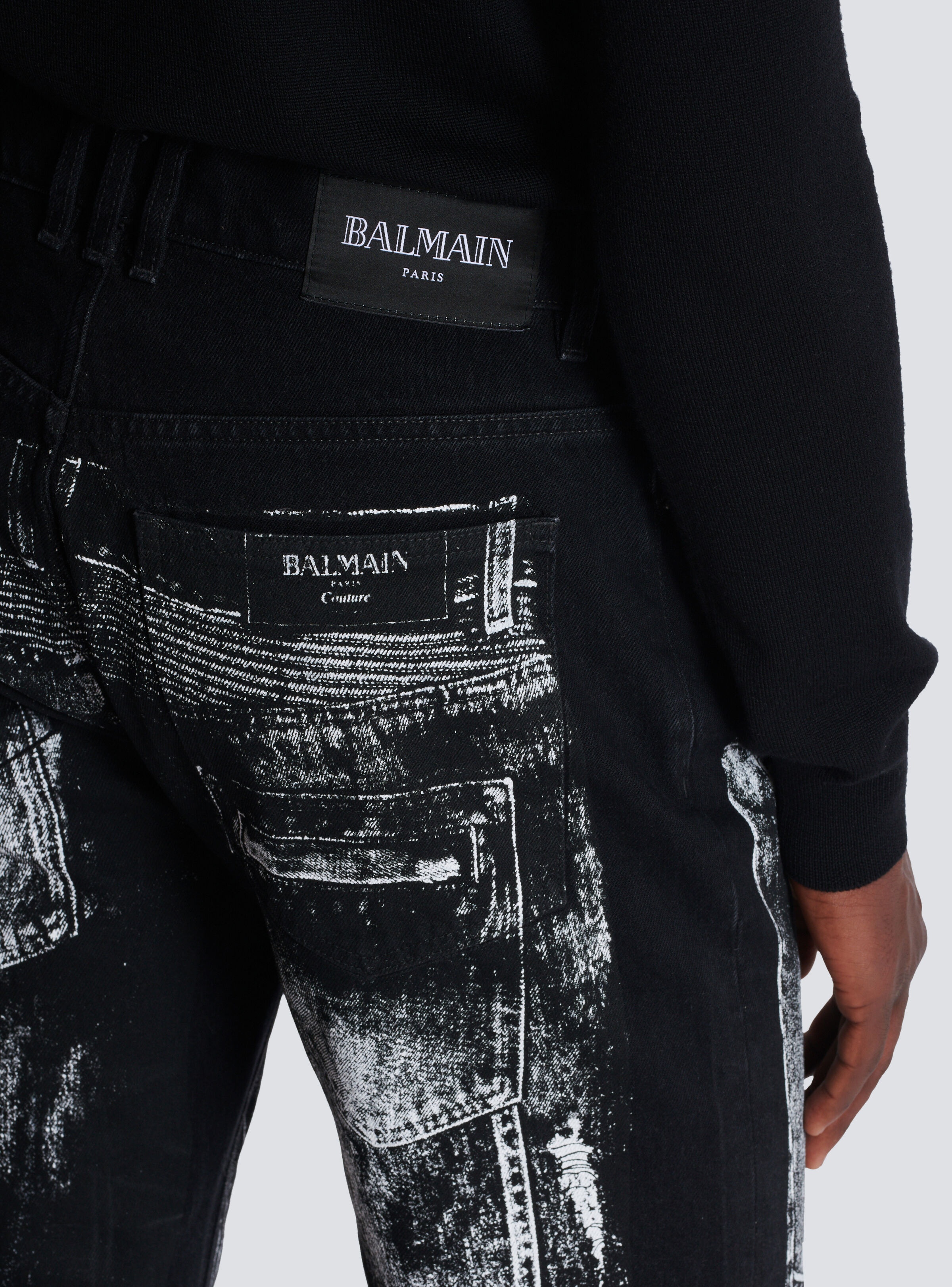Loose-fit denim jeans with a biker print - 6