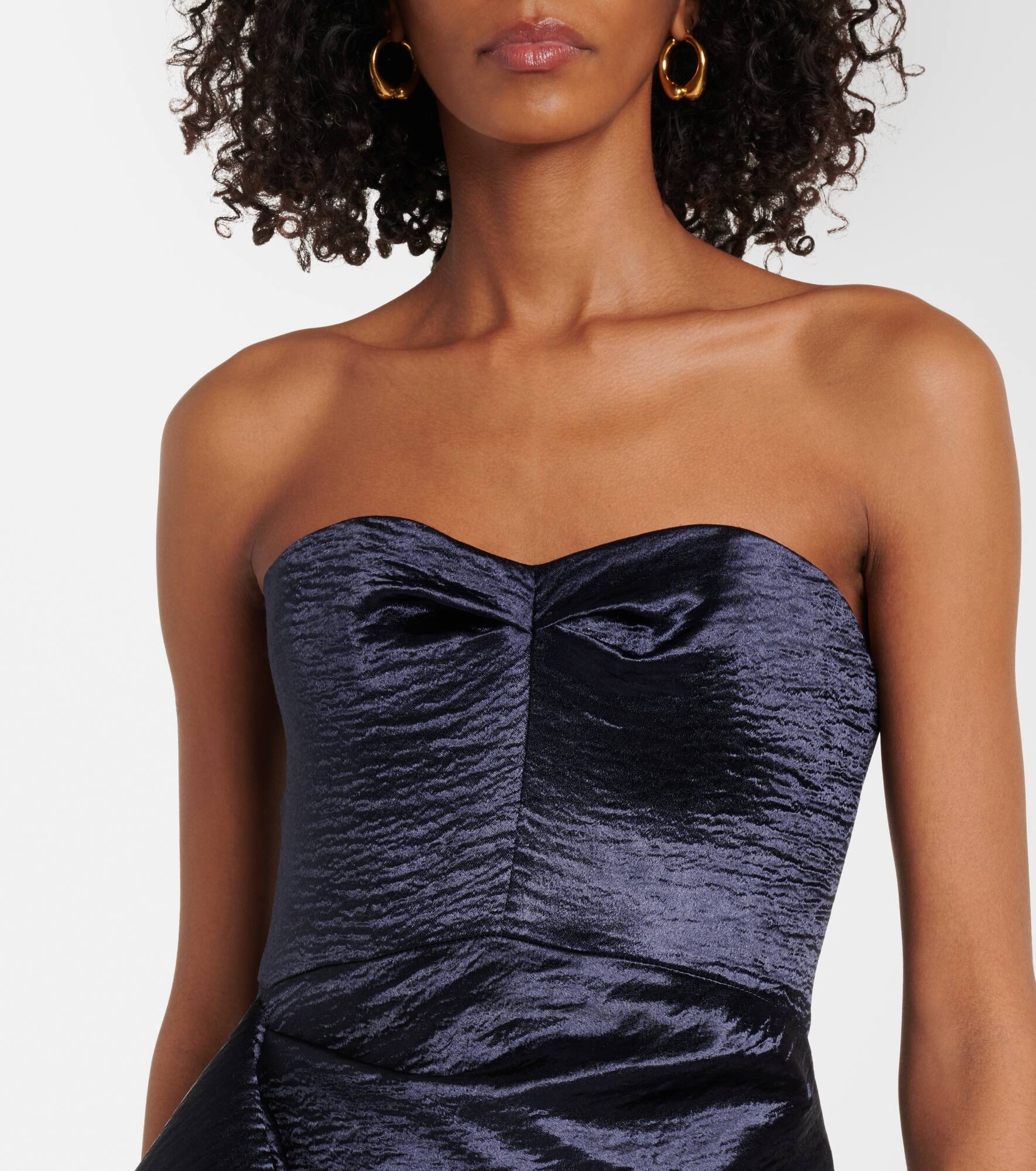 Eymen draped crushed satin gown - 4