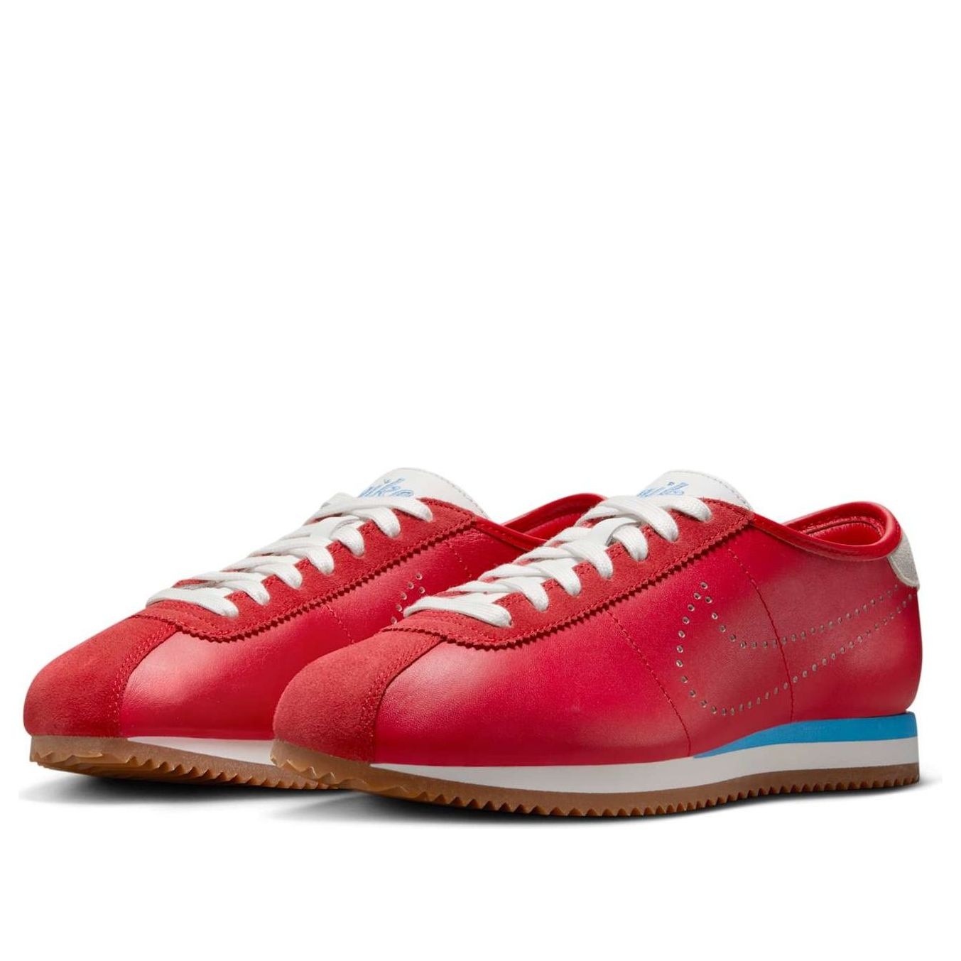(WMNS) Nike Cortez Leather 'University Red Blue Perforated Swoosh' HQ1841-600 - 3