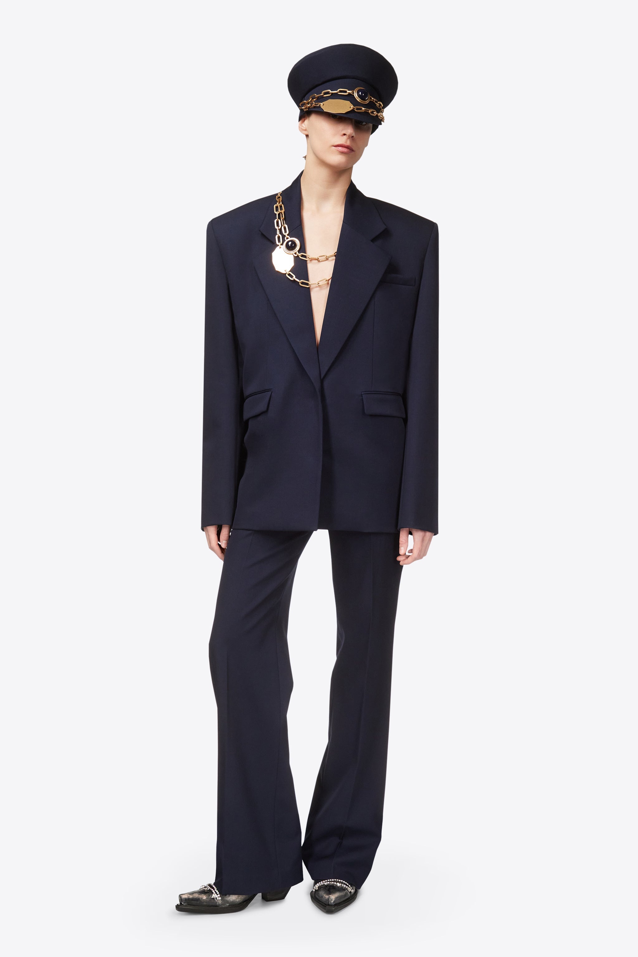 GEMSTONE NECKLACE OVERSIZED BLAZER - 4