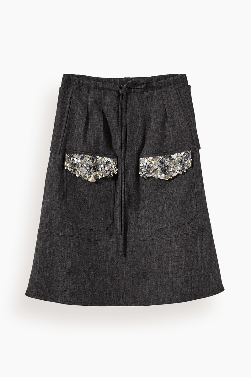 Skirt in Melange Black and Grey 1