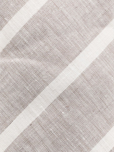 Brunello Cucinelli diagonal-stripe linen tie outlook