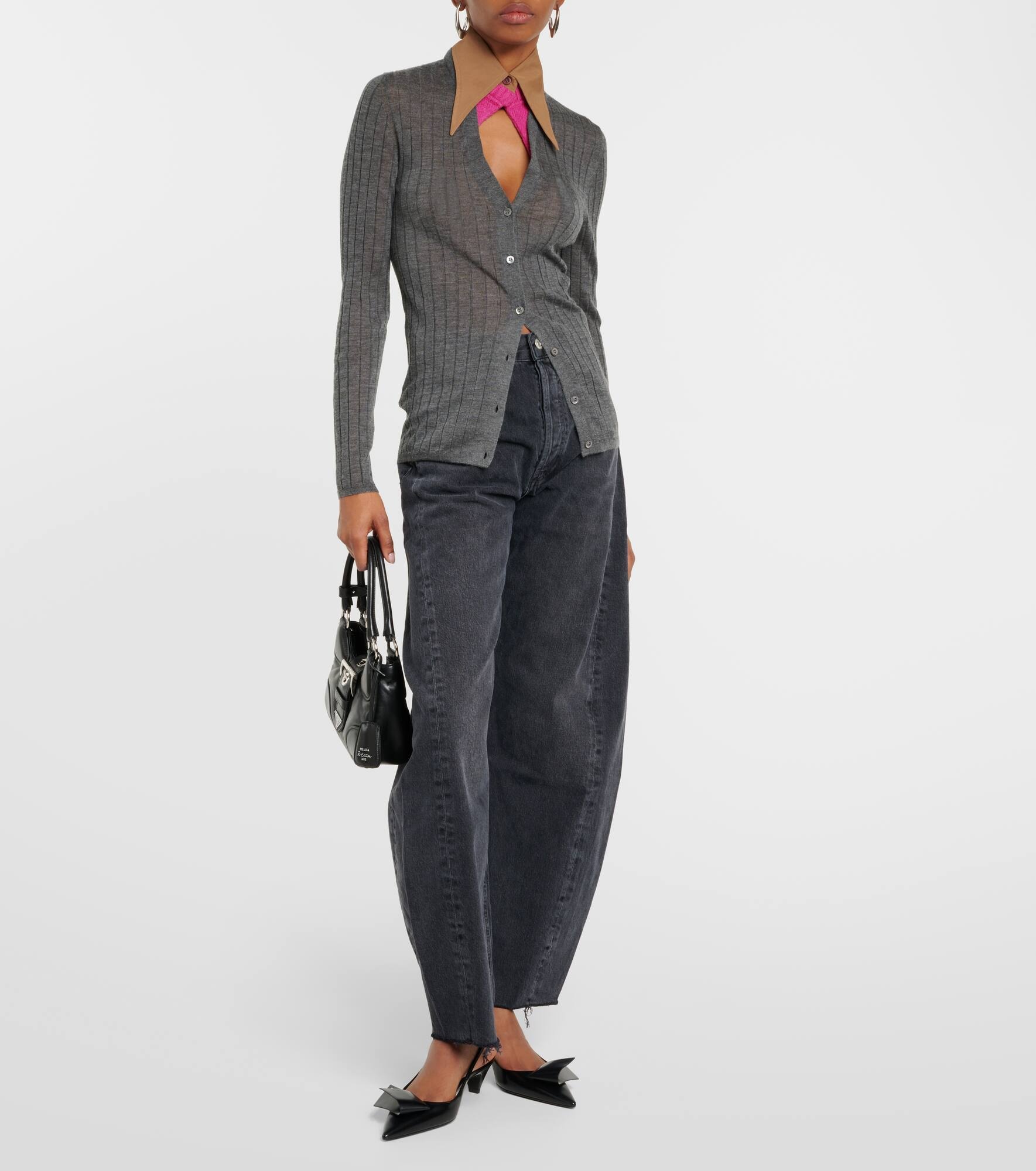 High-rise barrel-leg jeans - 2