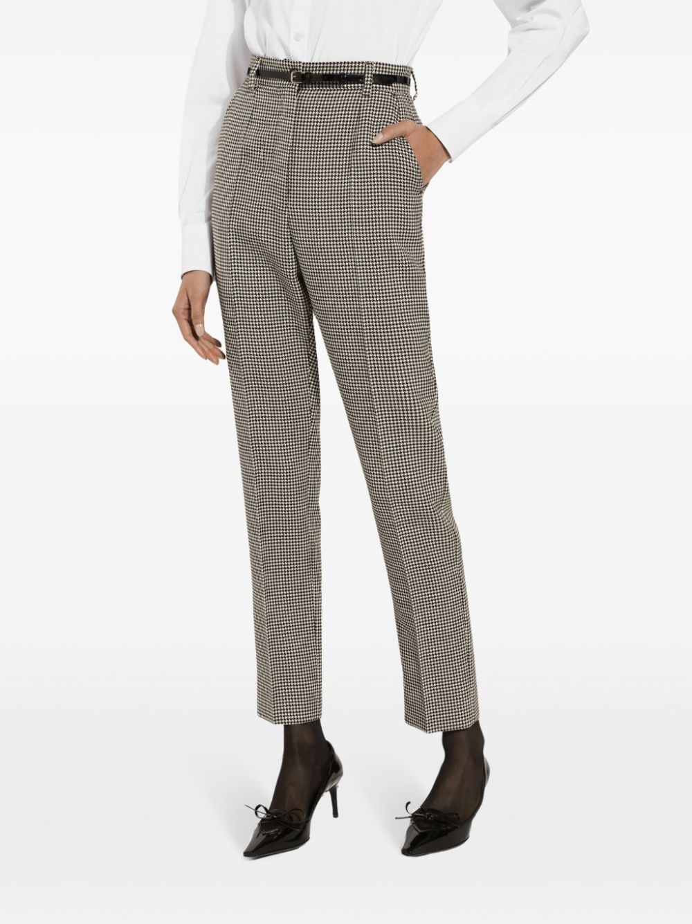 houndstooth wool trousers - 5
