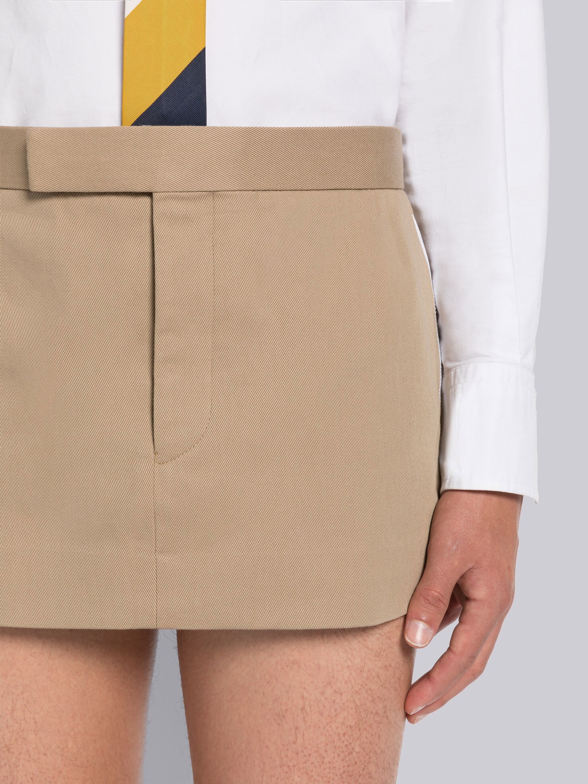 PIECE DYED COTTON GABARDINE MINI PENCIL SKIRT - 5