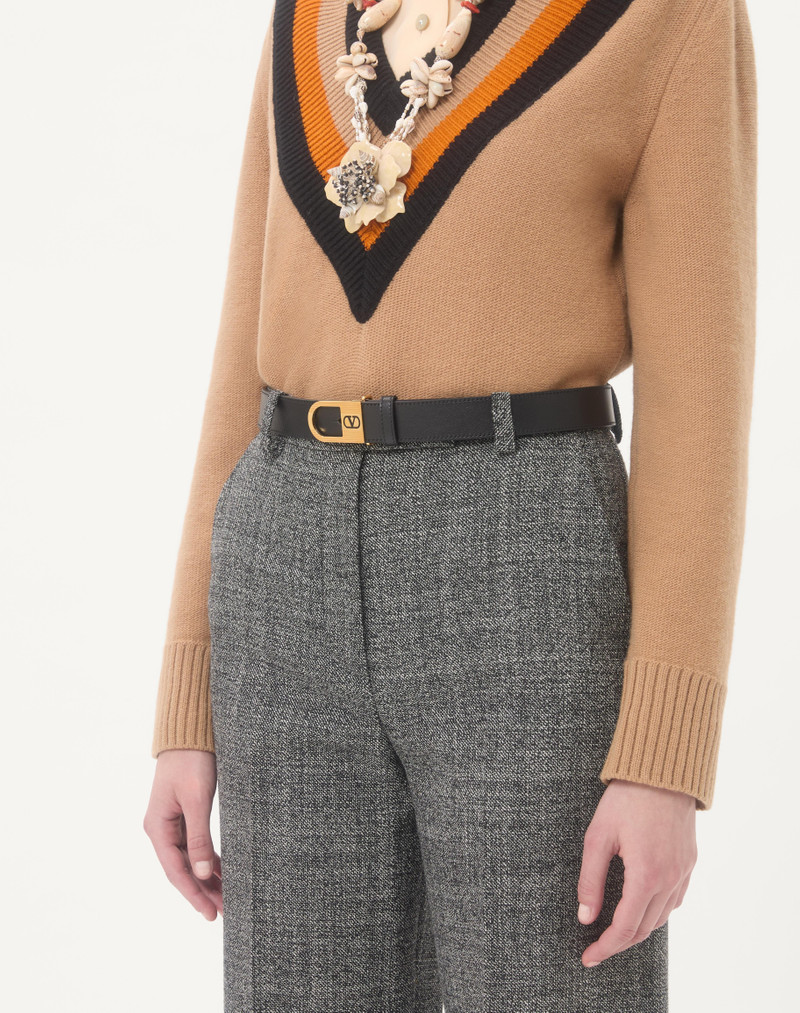 Valentino VLOGO SIGNATURE BELT IN SHINY CALFSKIN 30 MM WITH ENAMELED LOGO DETAIL outlook
