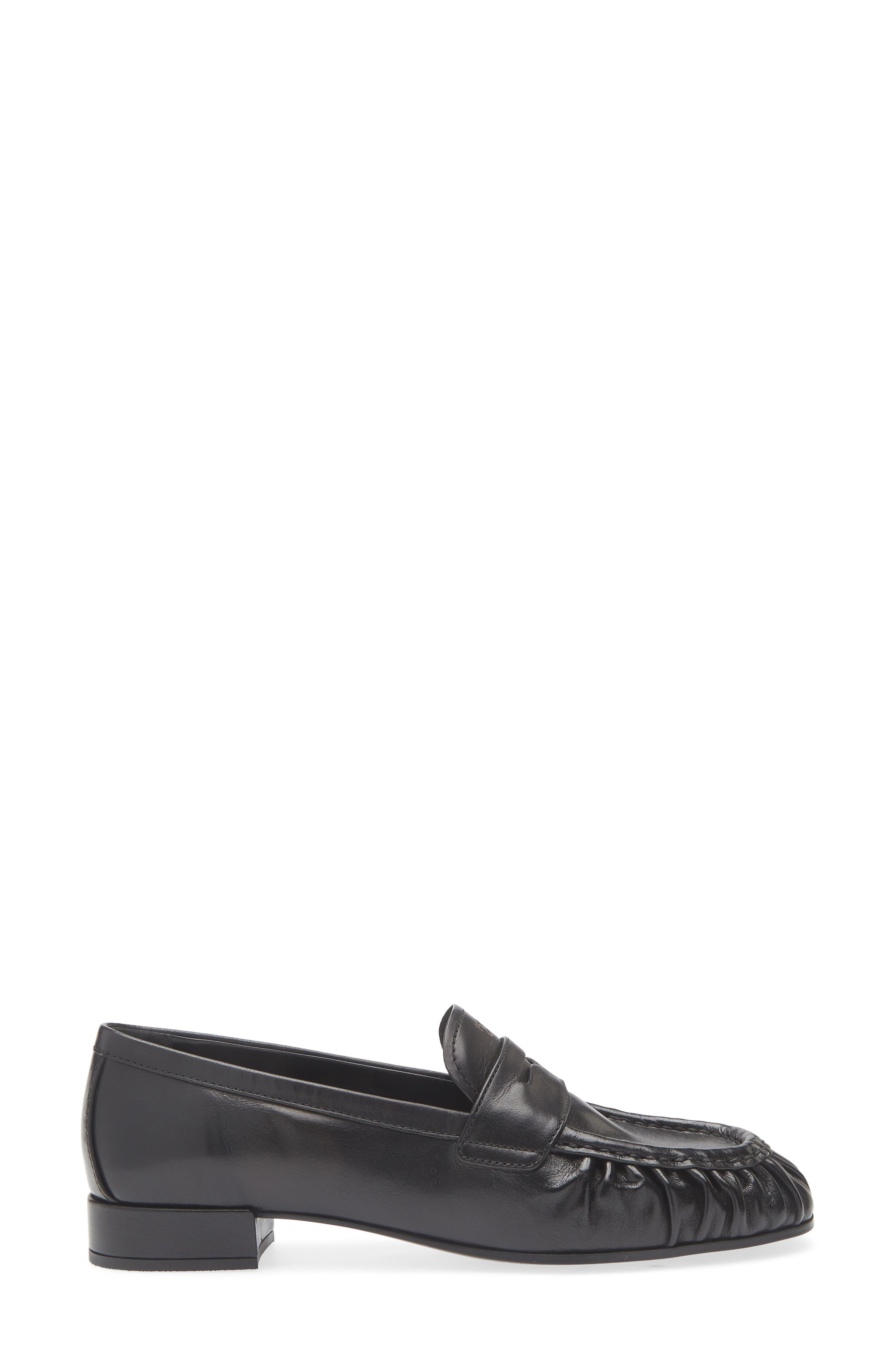 Prada Ruched Toe Penny Loafer in Nero at Nordstrom - 3
