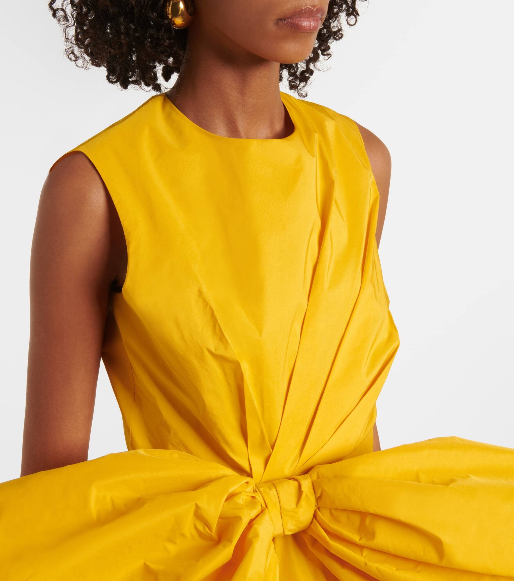 Nura bow-detail taffeta midi dress - 4