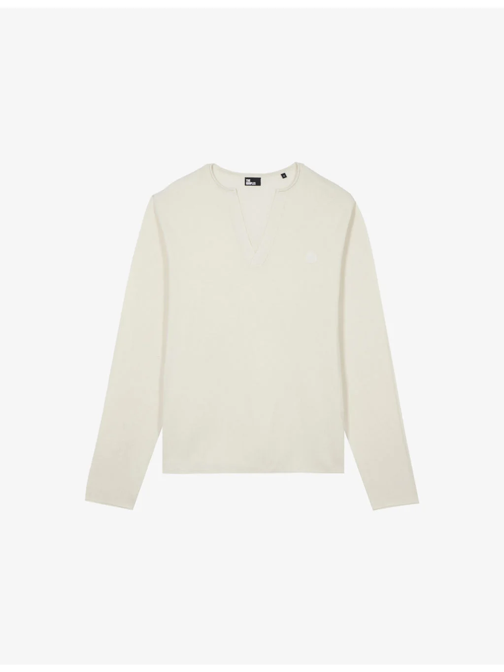 Brand-Embroidered Tunisian-Collar Cotton-Knit Sweatshirt - 1