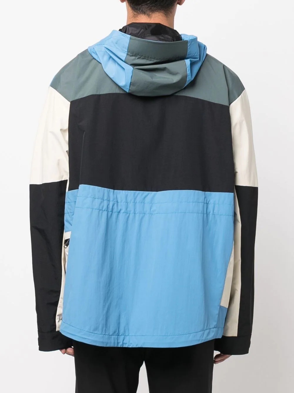 colour-block hooded jacket - 4