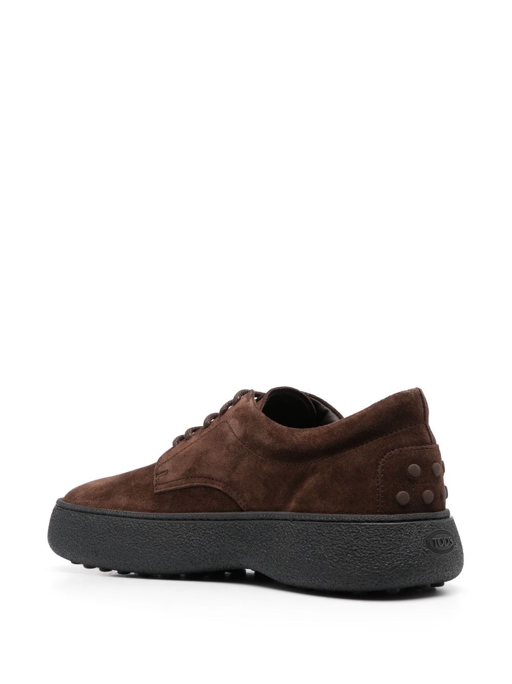 logo-embroidered suede derby shoes - 3