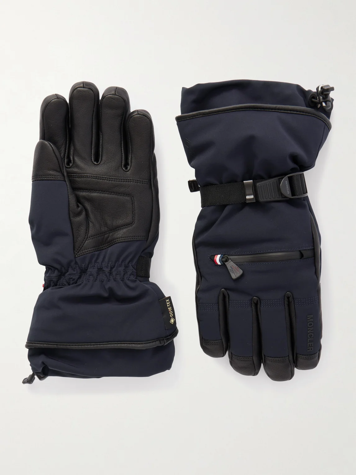 Leather-Trimmed Shell Ski Gloves - 1