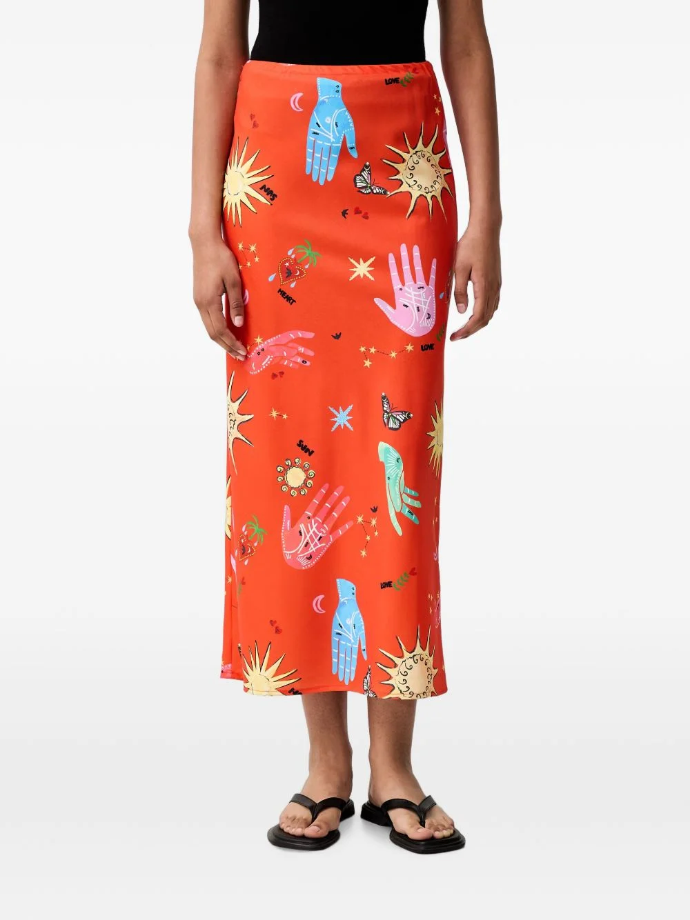Celestial Dorris graphic-print midi skirt - 1