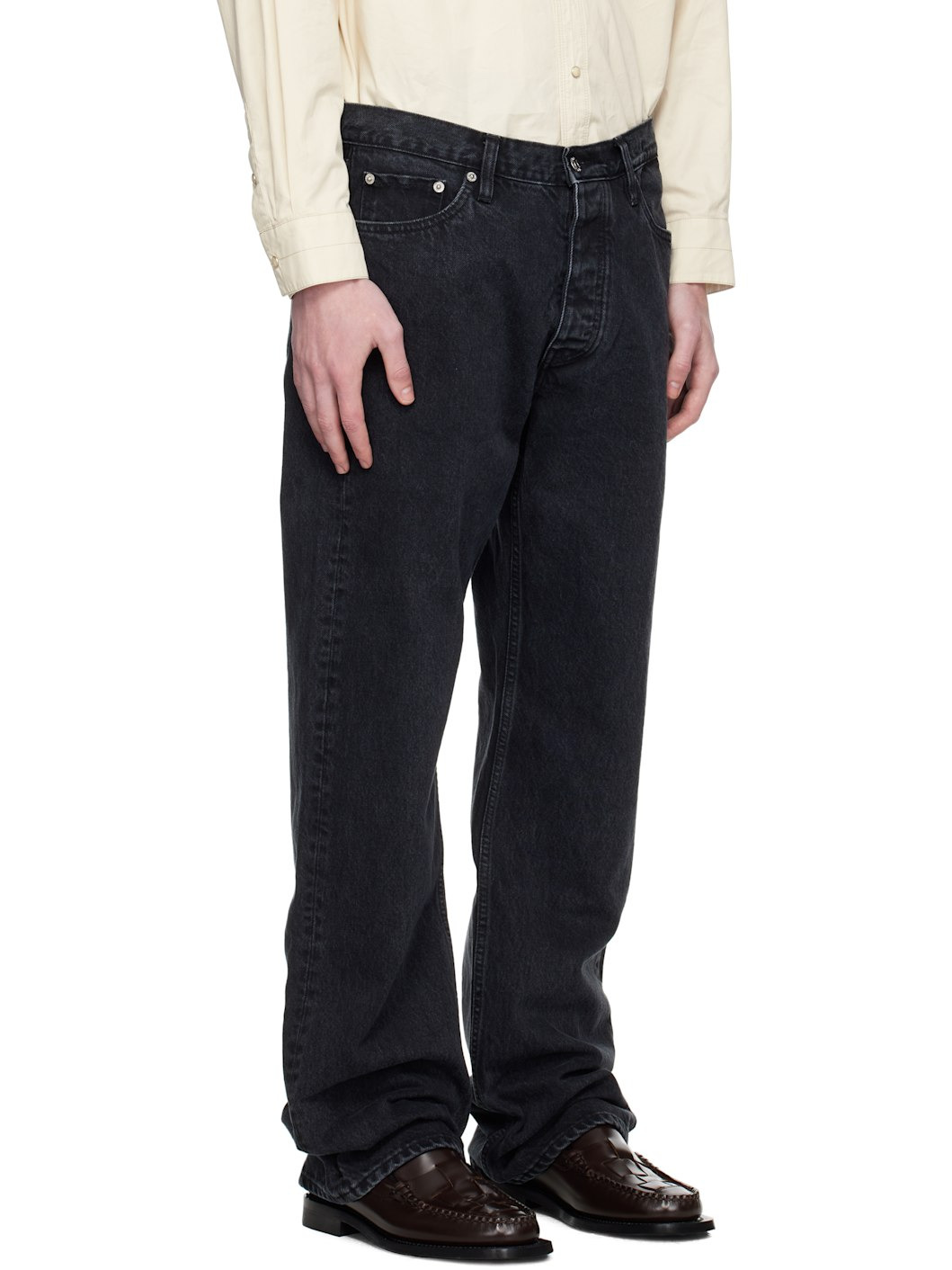 Black Relaxed Bootcut Jeans - 2