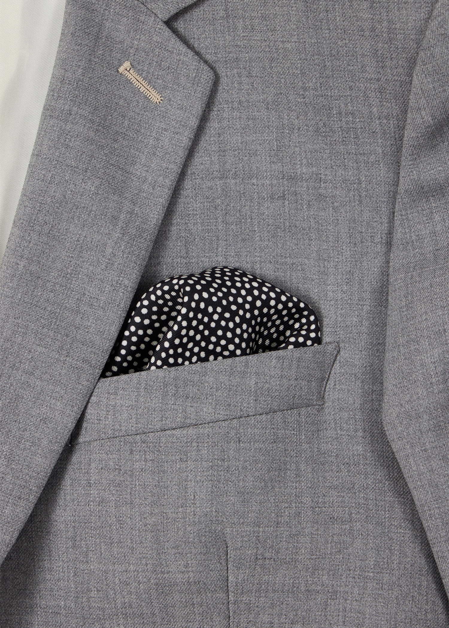 Black Polka Dot and 'Signature Stripe' Trim Pocket Square - 4