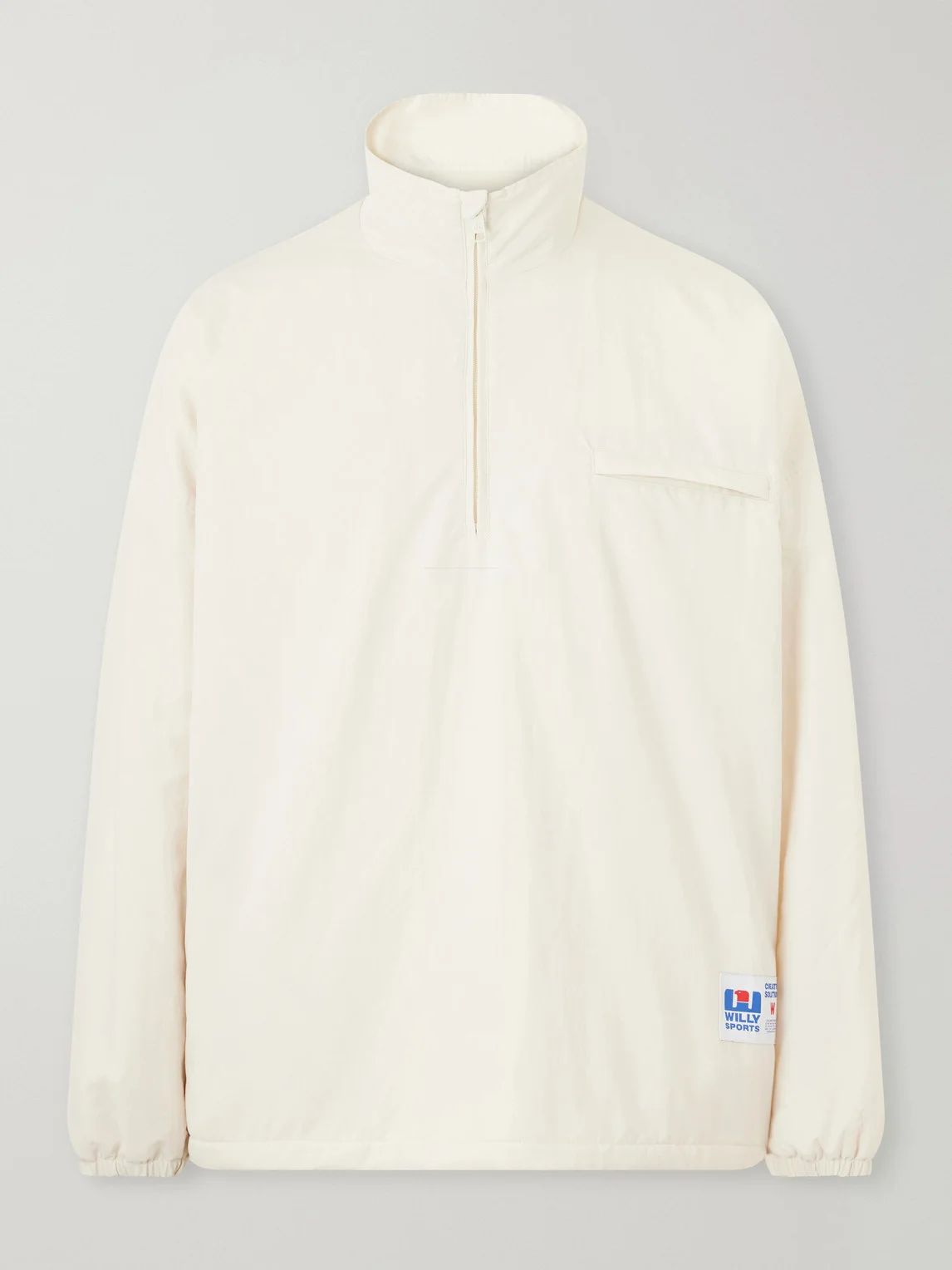 Appliquéd Fleece-Lined Shell Half-Zip Jacket - 1