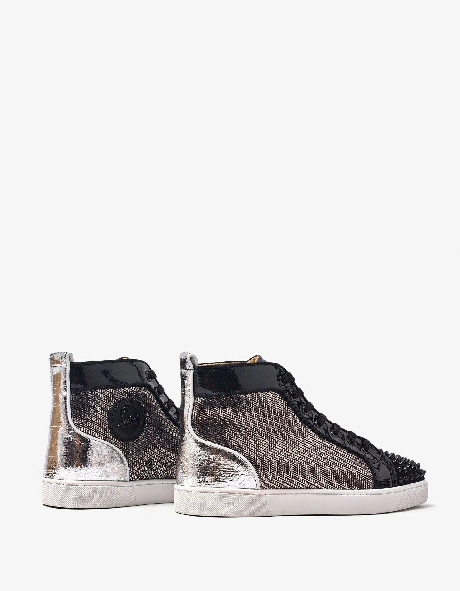 Christian Louboutin Lou Spikes Orlato Flat Metallic High Top Trainers - 6