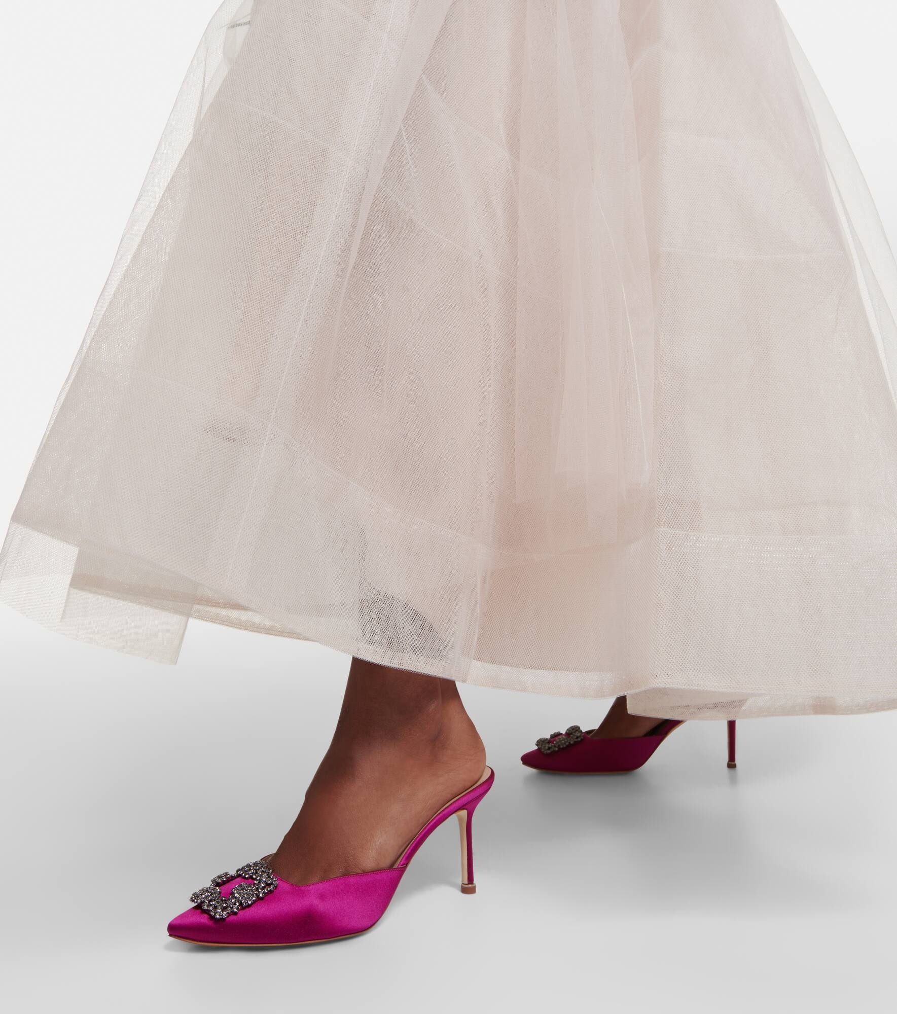 Hangisimu 70 embellished satin mules - 4