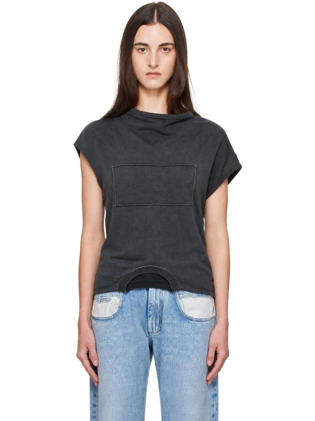 Black Twisted Upside-Down T-shirt - 1