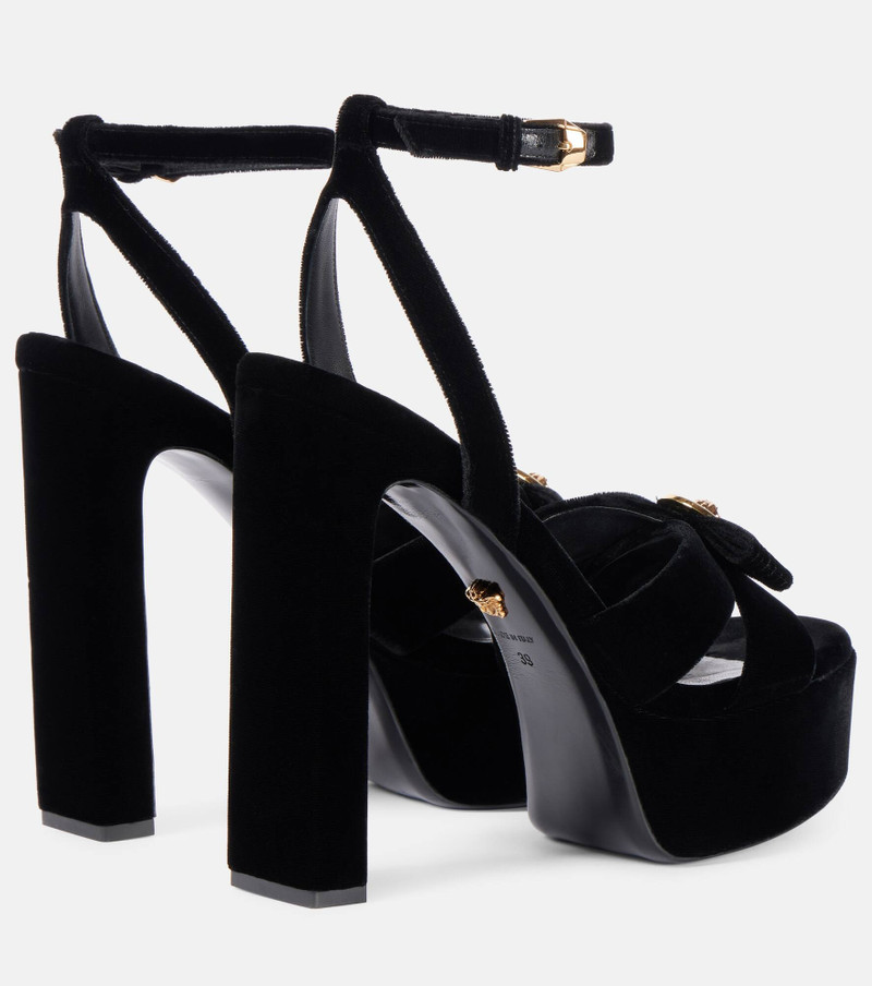 VERSACE Medusa velvet platform sandals outlook
