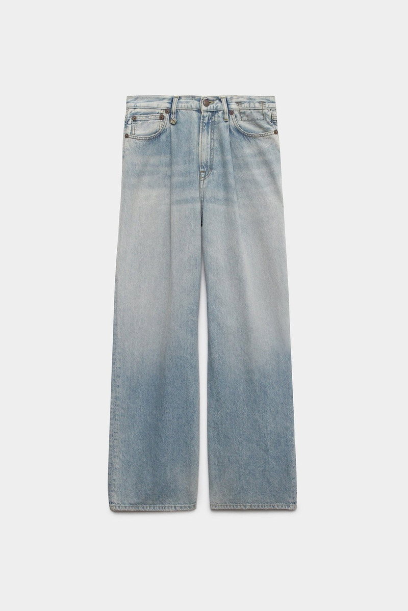 Damon Pleated Wide Leg - Lennon Blue | R13 Denim Official Site - 1