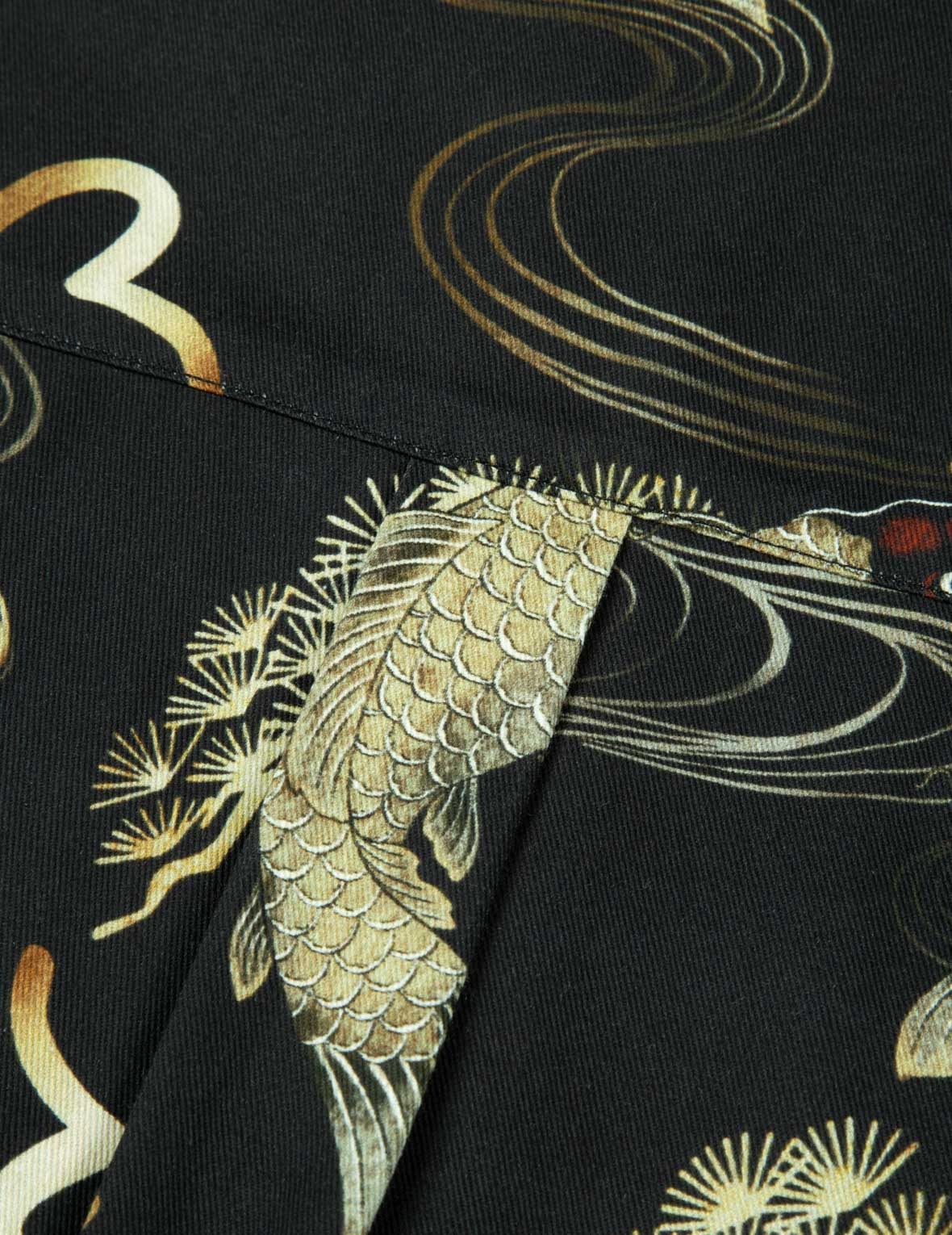 ALLOVER CARP AND SEAGULL PRINT OVERSIZED SHIRT - 13