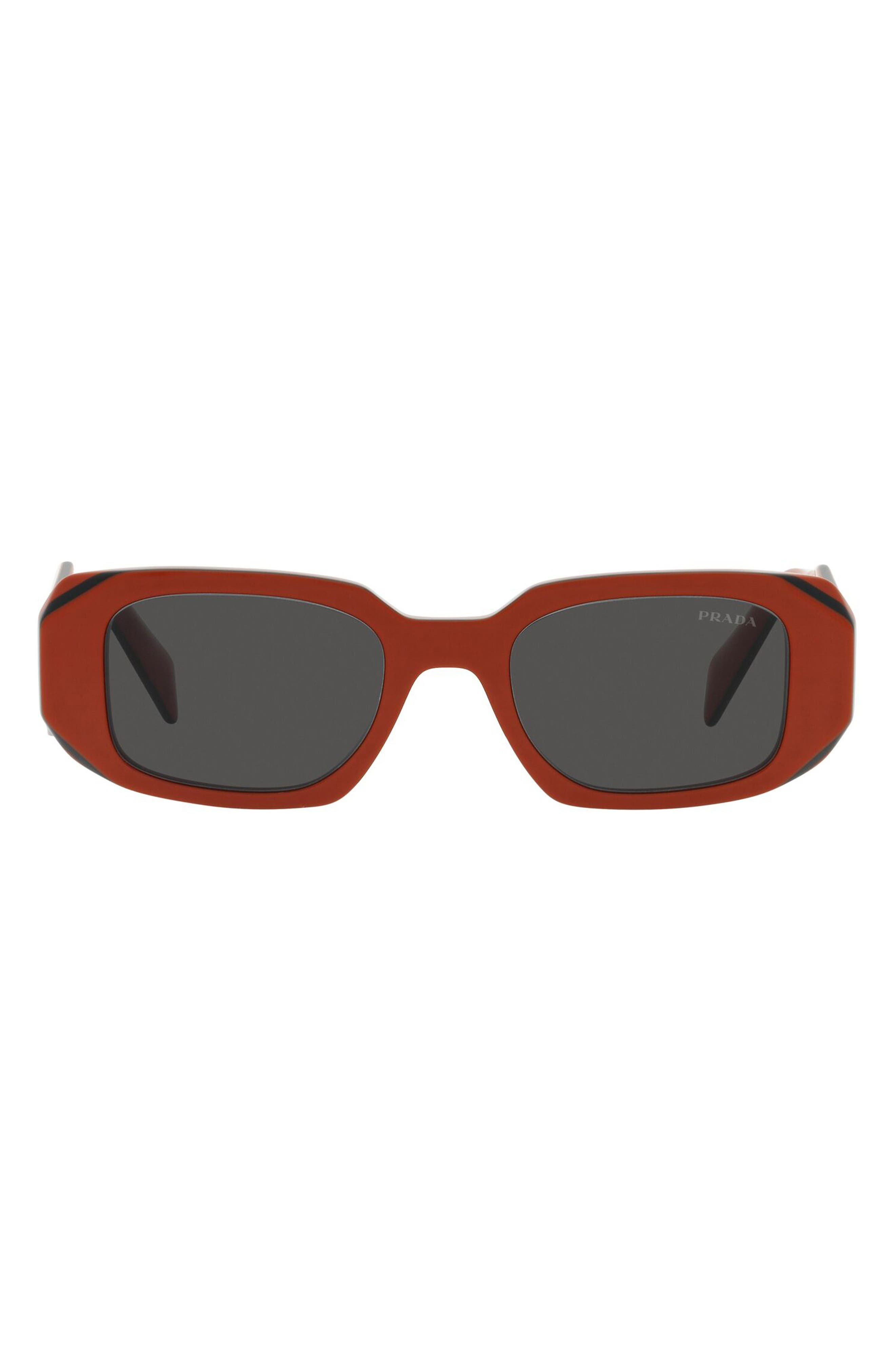 Prada Runway 49mm Rectangular Sunglasses in Orange at Nordstrom - 1