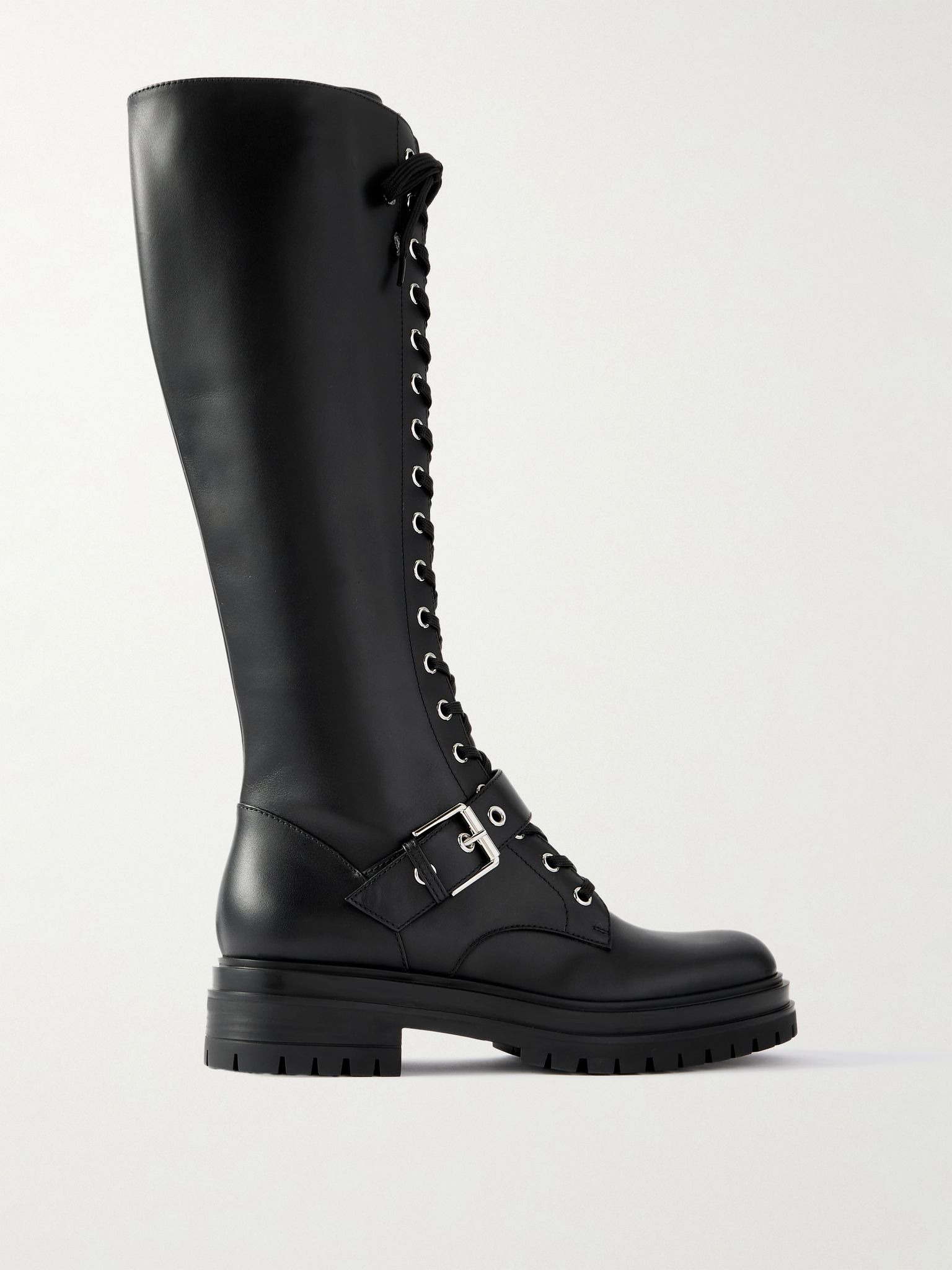 Leather knee boots Black - 1