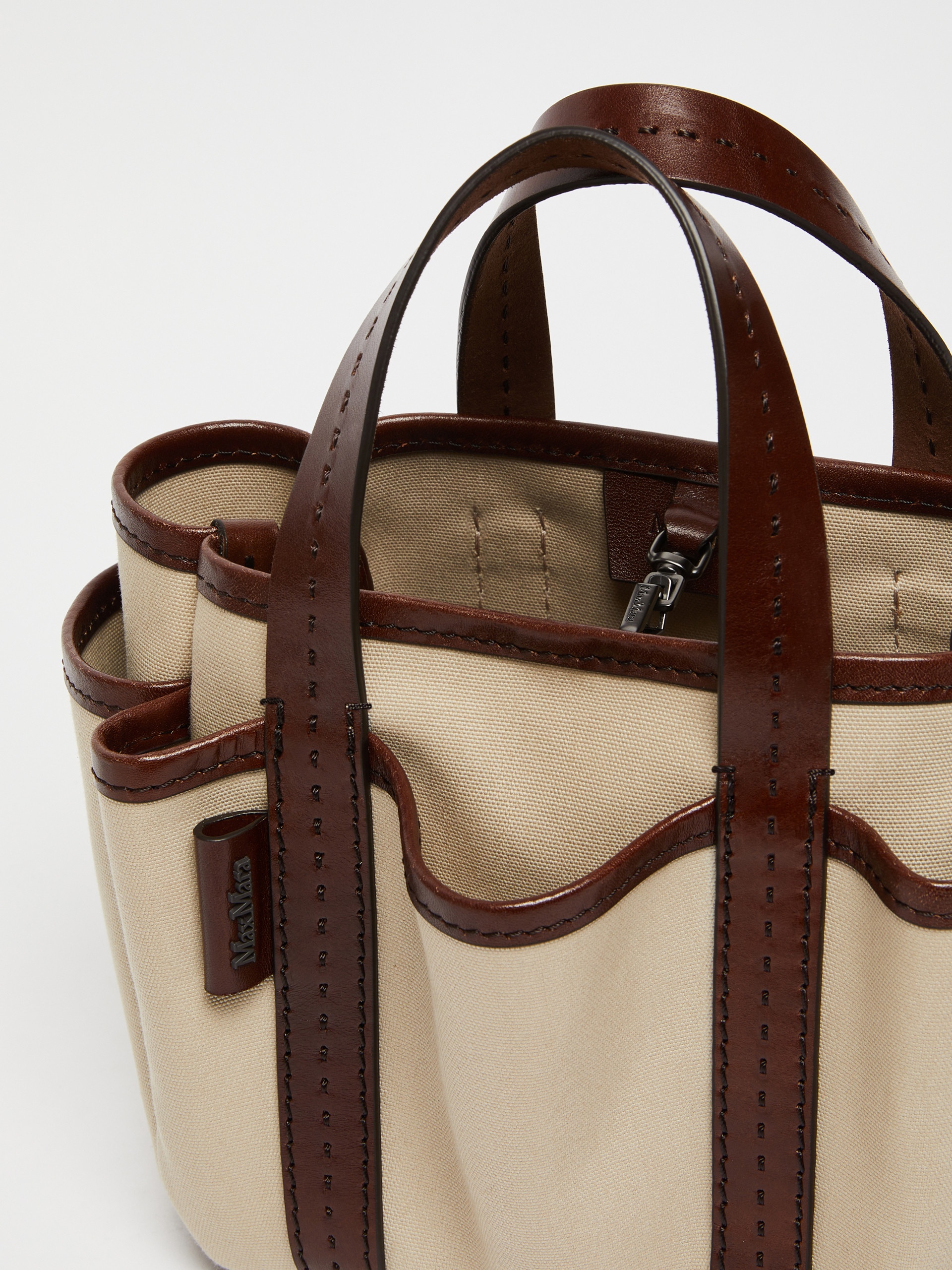 トートバッグ Max Mara Leather Cotton Canvas Giardiniera Mini Handbag 23623133_53687663_600.jpg